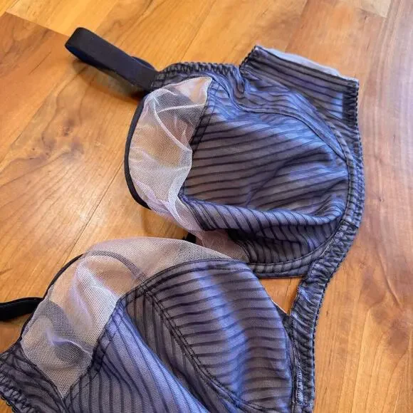 38H curvy Kate pin-up bra balcony underwire grey gray mesh sheer sexy like new - Picture 8 of 8